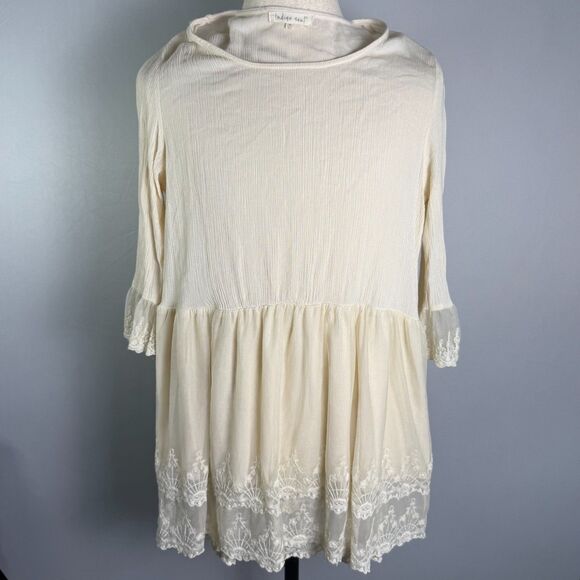 Indigo Soul Ivory Lace Tunic, Long Sleeves, Lined, Soft, Boho, Size Med 2/$25 - Picture 1 of 9